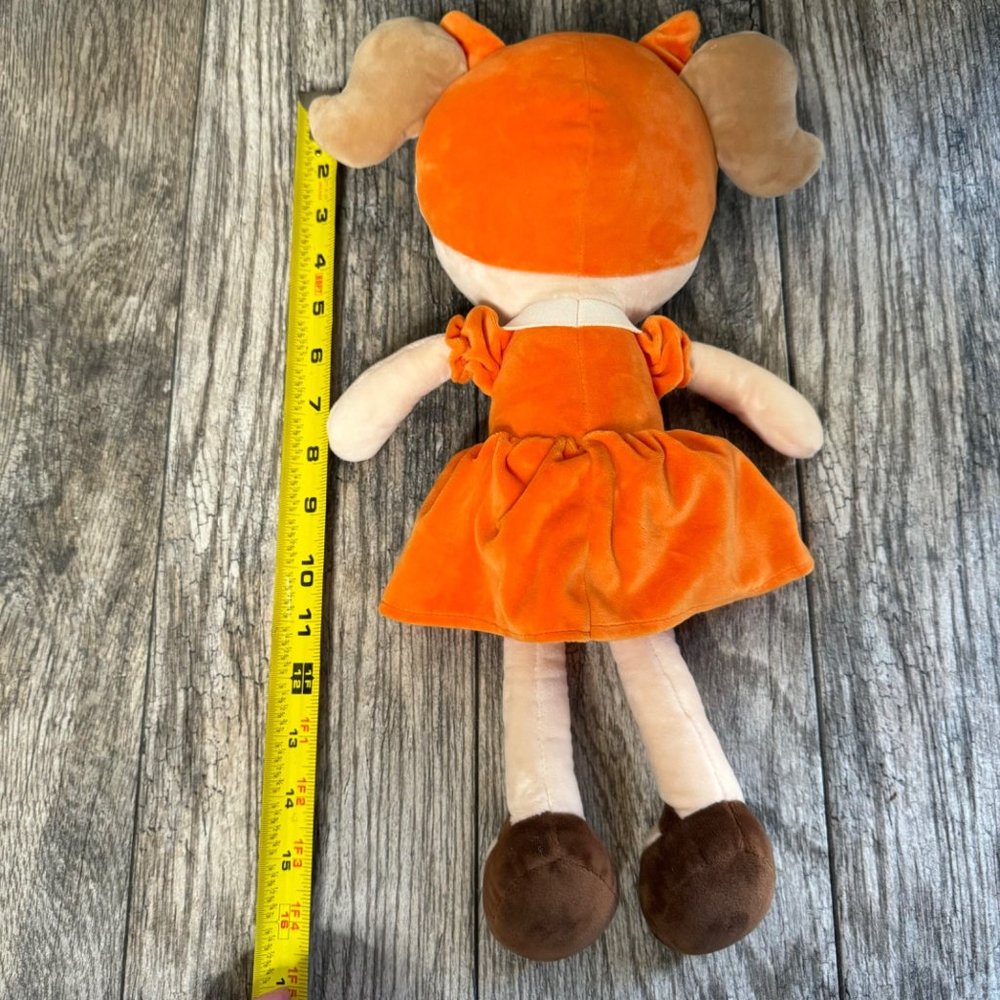 Gloveleya Fox Girl Soft Plush Toy Doll 16" Orange Dress - Picture 6 of 10